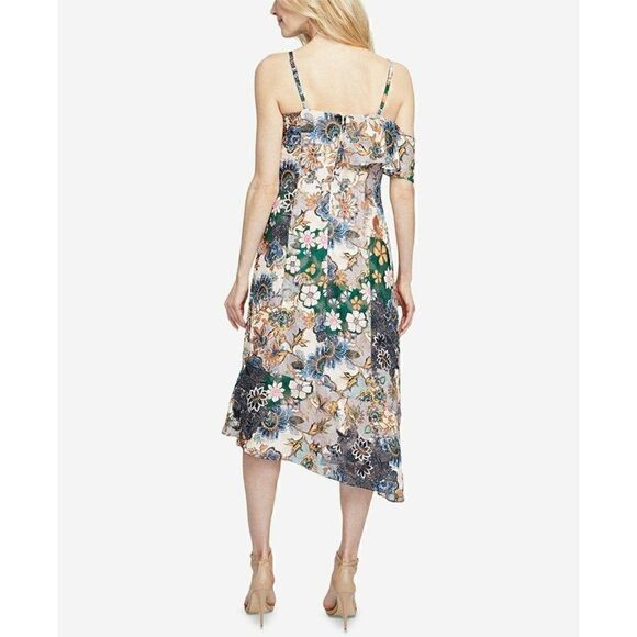 Rachel Roy NEW Floral-Blush Asymmetrical Dress 0 - Picture 2 of 3